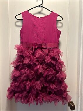 Neiman Marcus Marchesa x Target Fuchsia Ruffle Tulle Dress with Satin Bow Waist
